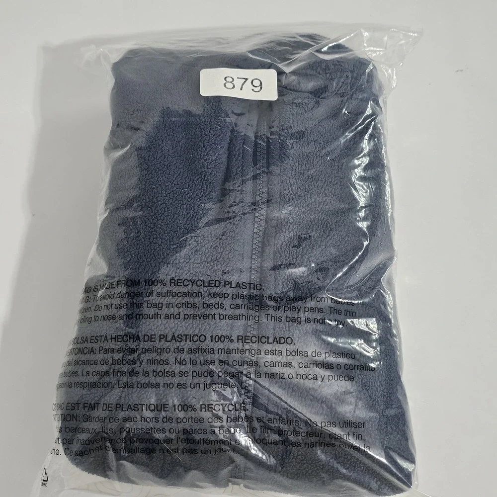 The North Face Full Zip Fleece Mens Small 100% Polyester Navy Blue Mock Neck